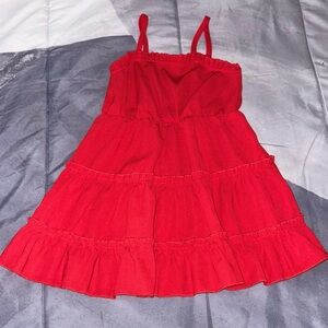 Red Sleeveless Kids Dress